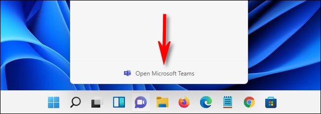 Si hace clic en "Abra Microsoft Teams," Se abrirá la aplicación completa de Microsoft Teams.